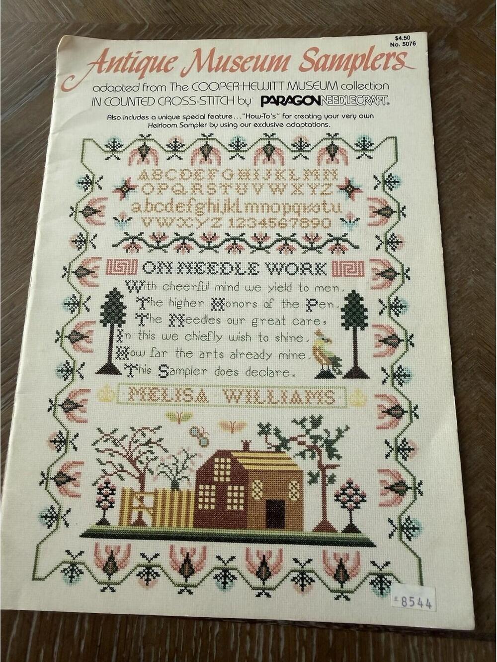 Antique Museum Samplers Needlecraft Instructional Booklet Paragon 1982 16 Pgs